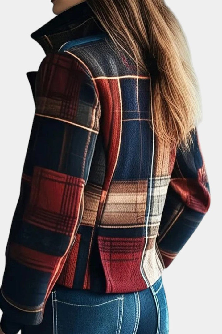 Emilia | Poncho w kratę o klasycznym kroju
