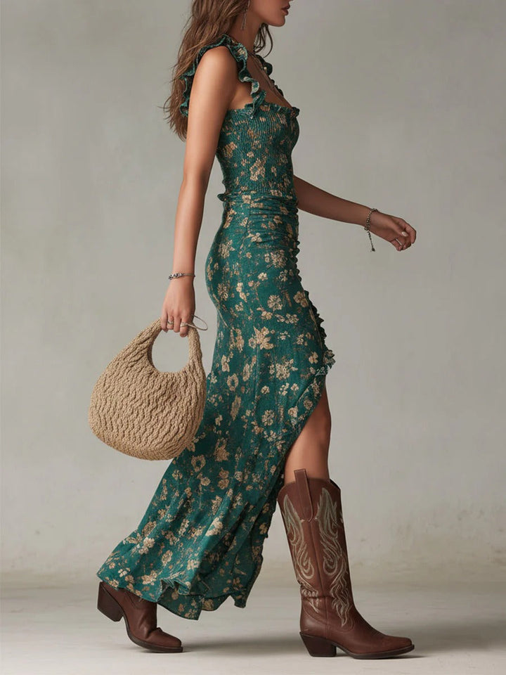 Mika | Boho Retro Sukienka Maxi